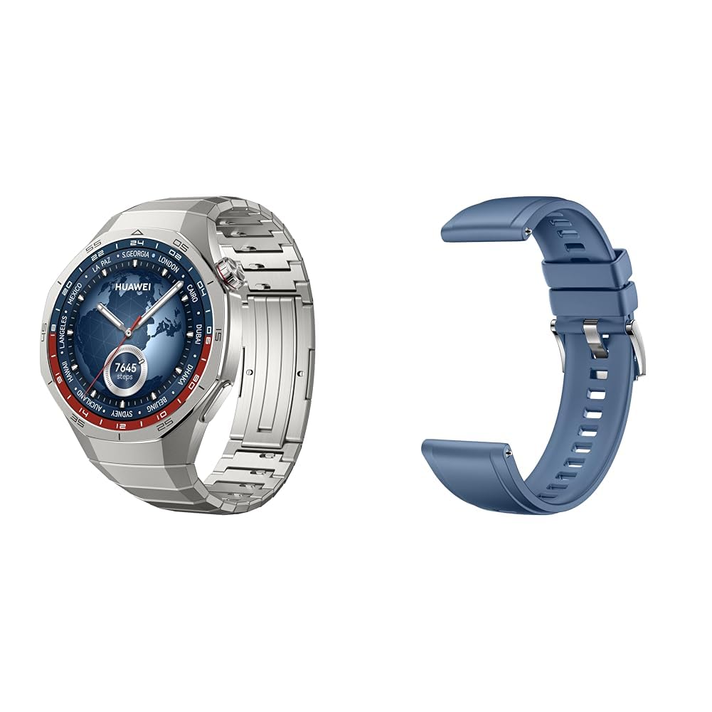 HUAWEI Watch GT 5 Pro 46mm Titanio + Correa de Fluoroelastómero EasyFit 3 Azul