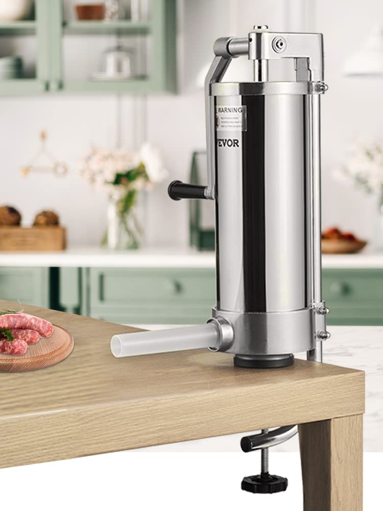 VEVOR Sausage Stuffer, 5LBS/3L Capacity, 304 Stainless Steel Vertical