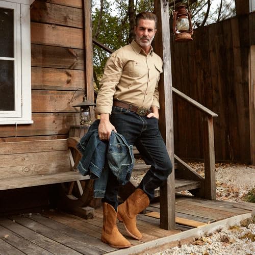 Image of IUV Cowboy Boots for Men Suede Square Toe