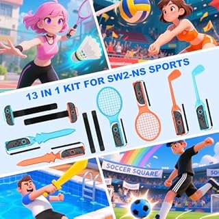 Switch 2 Sports Zubehör Set, Switch Sports Mega-Set (13-in-1) - Perfekte Familien-Partyspiele mit interaktivem Spielespaß | Inkl. Tragetasche & Zubehör für Sportparty | Kompatibel mit Switch 2 Konsole