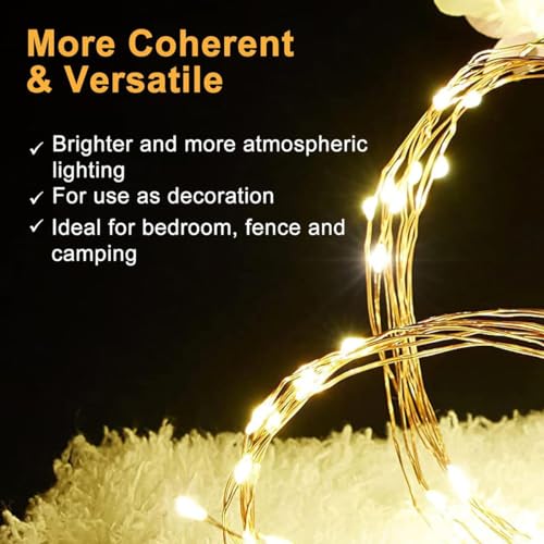 yowin Wasserfall Lichterkette 2M 400 LED Lichterschweif mit Strom, Timer, 8 Modi Lichterstrang Wasserdicht Lichterbündel für Baum Gießkanne Garten Pflanzen Balkon Innen Außen Deko - Warmweiß