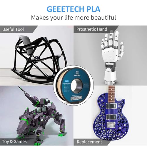 Image of Geeetech PLA Filament 1.75mm Bone White 3D Printer Filament 1kg(2.2lbs), Neatly Wound Bone PLA Filament, Dimensional Accuracy + /- 0.02 mm, Fit Most FDM 3D Printers