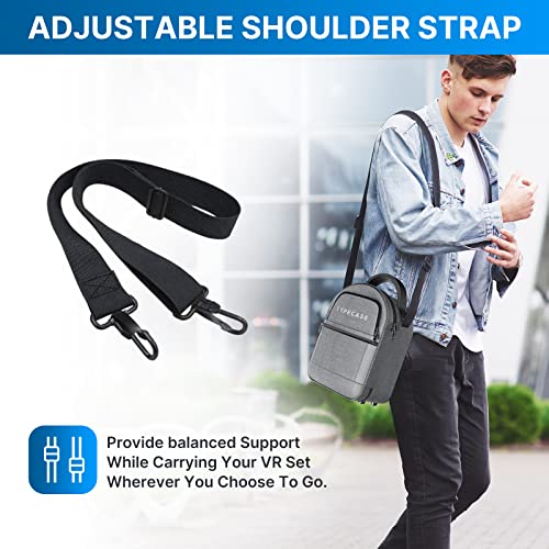 Typecase Carrying Case For Oculus Quest 2, Elite Strap & Quest 2 Accessories - Holds Controllers, Battery Packs, Link Cables & Face Covers - Protective Travel Case Compatible With Meta Quest 2 (Gray) #TOP7