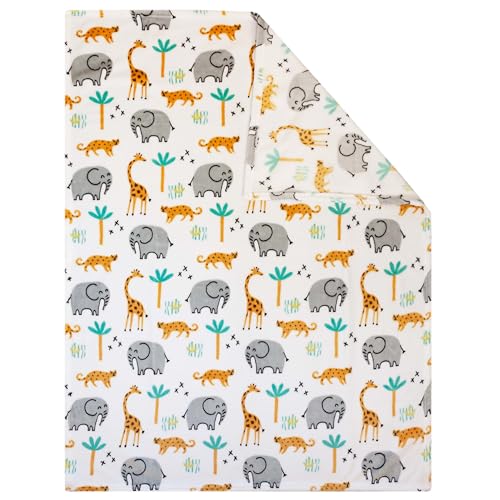 Image of Flannel Toddler Blanket - 50 inchx40 inch Soft Kids Throw for Boys & Girls - Perfect for Naptime, Travel & Bedding (Jungle)