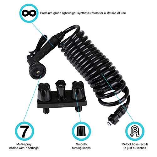 Image of Dura Faucet DF-SA186-BK RV Exterior Quick Connect Spray Faucet with Multi Spray Nozzle (Black)