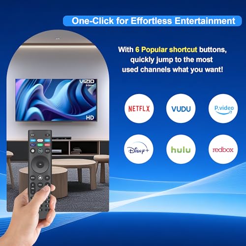 Image of Replacement Remote Control for VIZIO All LED LCD HD 4K UHD HDR Smartcast 3D Smart TVs XRT140 Universal TV Remote XRT136 Replace for Vizio-Smart-TV-Remote for Vizio TV(D /E /M /P /PX /V /OLED-Series)