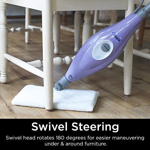 Shark S3501 Steam Mop for Hard Floors, Rectangle Head, 2 Washable Pads, Easy Maneuvering, Quick Drying, Purple