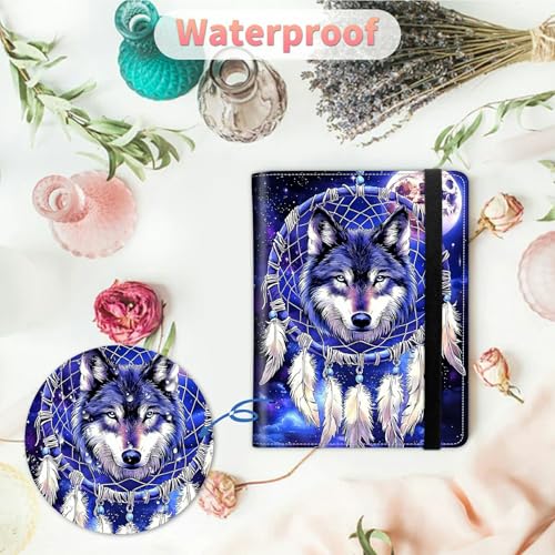 Image of Photo Album 4x6 120 Pockets Photos with Strong Elastic Band, Small Mini Albums Sheet Protector Folder for Photos, Album for Family Wedding Women Men Baby Vacation Gift, Purple wolf