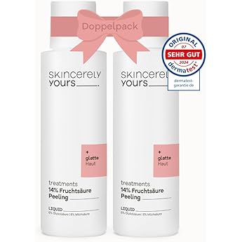 Skincerely Yours Fruit Acid Peeling 2 x 100 ml I 14% Fruit Acids and Green Tea Extract I Cell Renewing I Against Pimples and Pigment Spots I Visibly Smooths Wrinkles