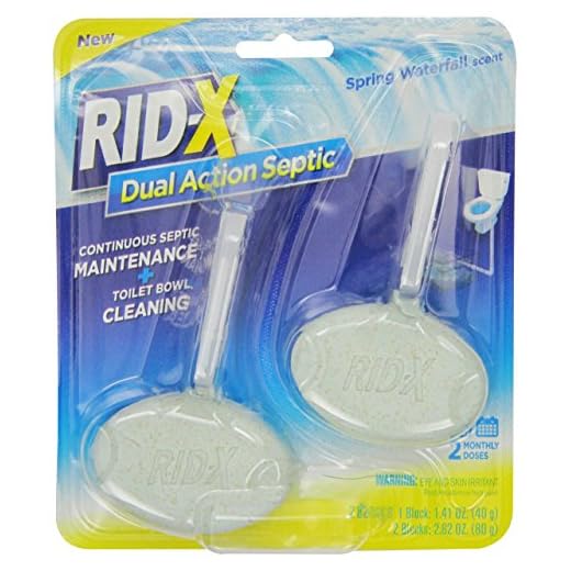 RID-X Septic Tank System Treatment and Toilet Bowl Cleaner, Spring Waterfall Scent, 2ct