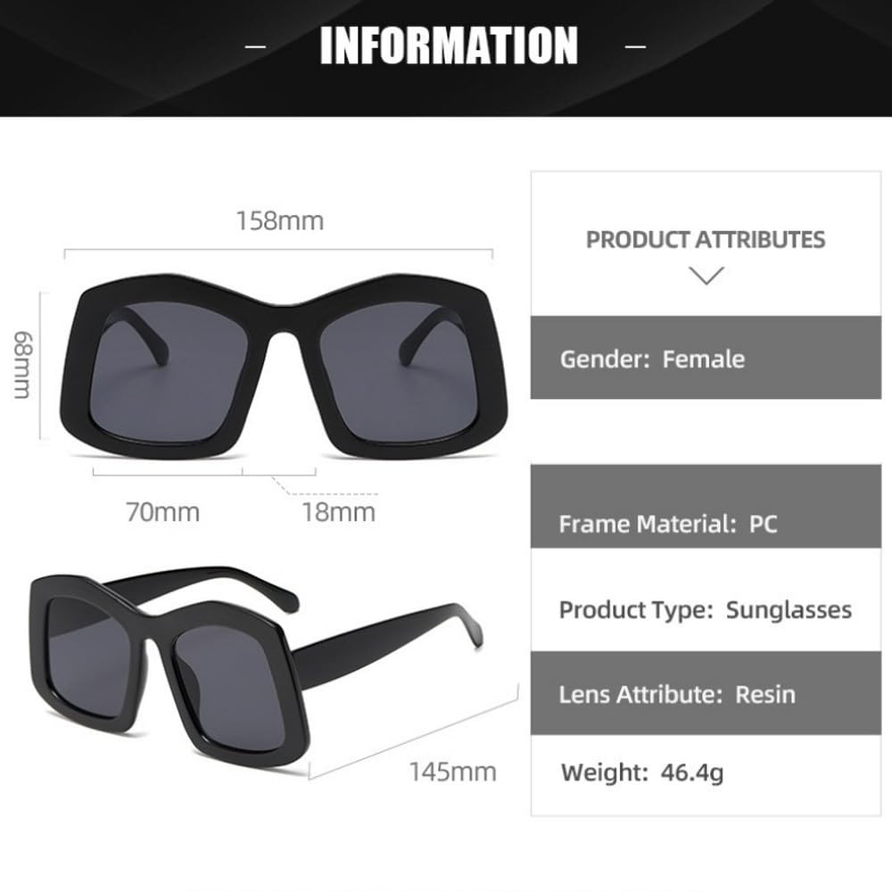 Gafas de sol de montura grande estilo vintage para mujer, gafas de sol para hombre, protección UV400