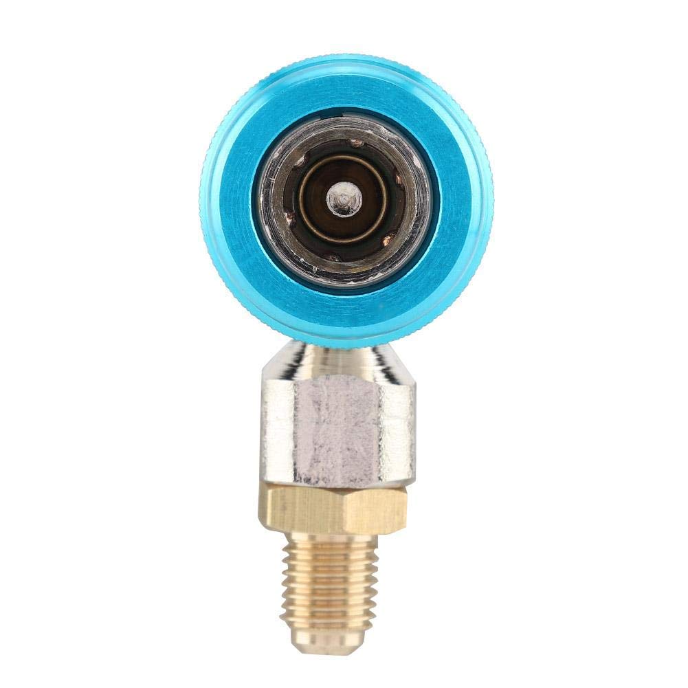 Attacco rapido, adattatore accoppiatore aria condizionata R134 connettore rapido aria condizionata basso / alto + nucleo valvola estrattore(Attacco rapido lato basso: blu)