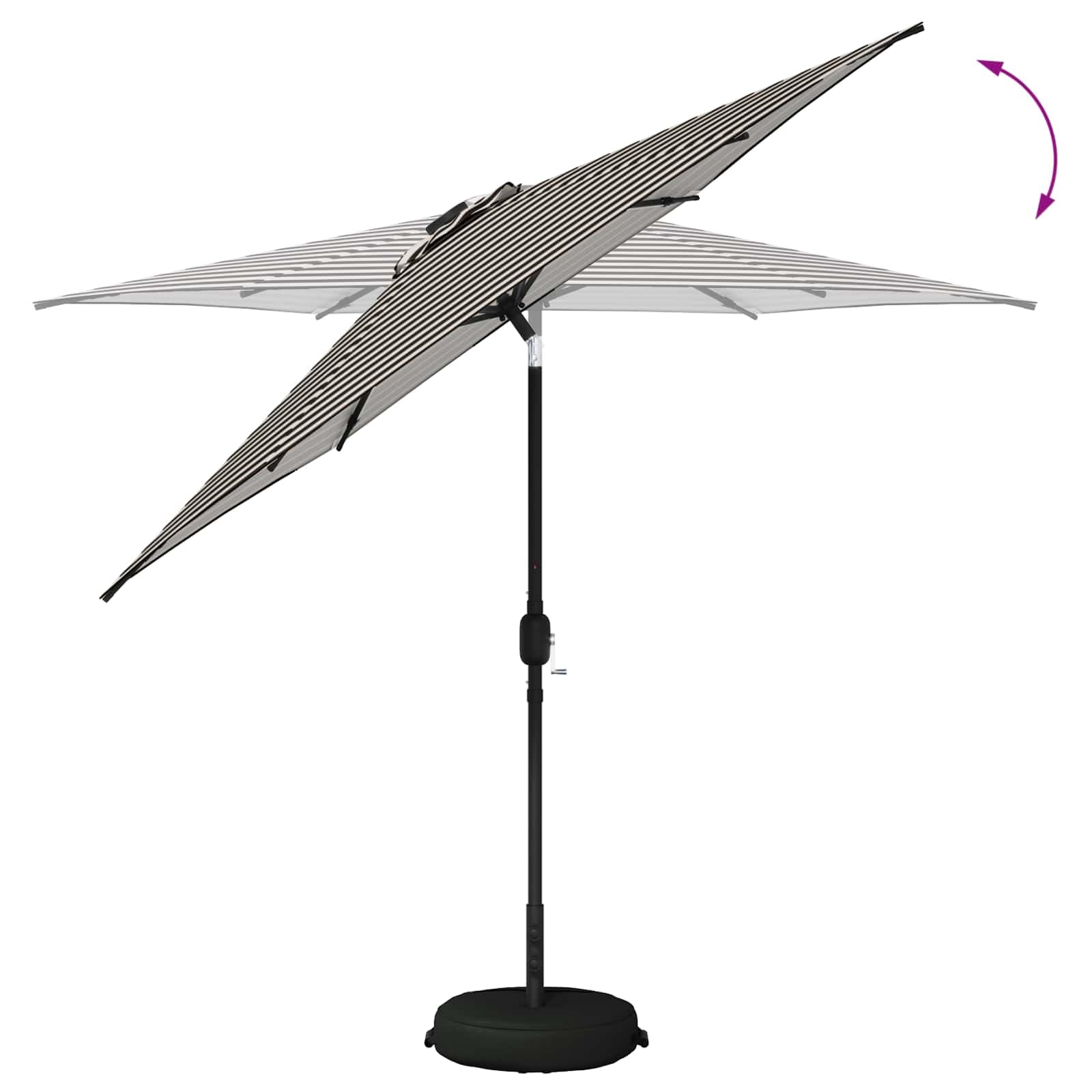 vidaXL Parasol ogrodowy z oświetleniem LED i podstawą 270 x 270 cm