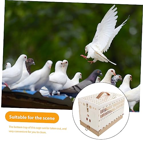 Image of Foldable Abs Pigeon Cage for Training and Transportation Easy to Clean with Removable Tray Lightweight Bird Cage for Pigeons