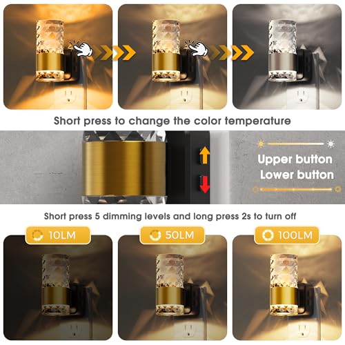 Image of L LOHAS LED Night Light,Modern Night Lights Plug into Wall,Amber-3000K-5000K Adjustable Color Temperature Night-Light,Dimmable Nightlights with Dusk to Dawn Sensor for Rooms Bathroom Hallway