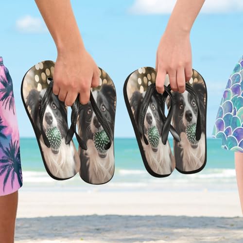 STAYTOP A Shepherd Dog Carrying A Ball Flip Flops Sandals of Men's & Women's,Sandals Beach Slippers Shower Slides4