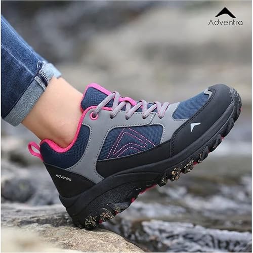 Image of Women's Low Ankle Hiking Shoes - EH 500 | Non-Slip, Lightweight Trail Shoes for Outdoor Trekking & Walking Multicolor