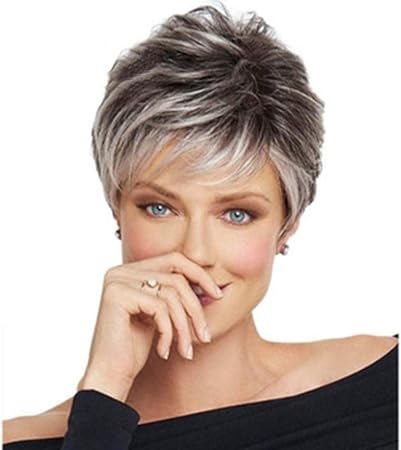 Amazon Co Jp アフリカ灰色のカーリーヘアウィッグのために黒人女性ショートヘアシルバーキンキー100 耐熱性繊維の合成かつら11 130g 服 ファッション小物