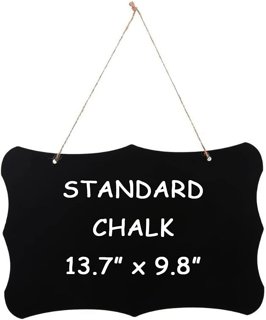 13.7 x 9.8 Inch Decorative Chalkboards Hanging Wooden Blackboard Erasable Message Chalkboard with String for Signs, Weddings, Parties, Home, Garden Decorations : Home & Kitchen