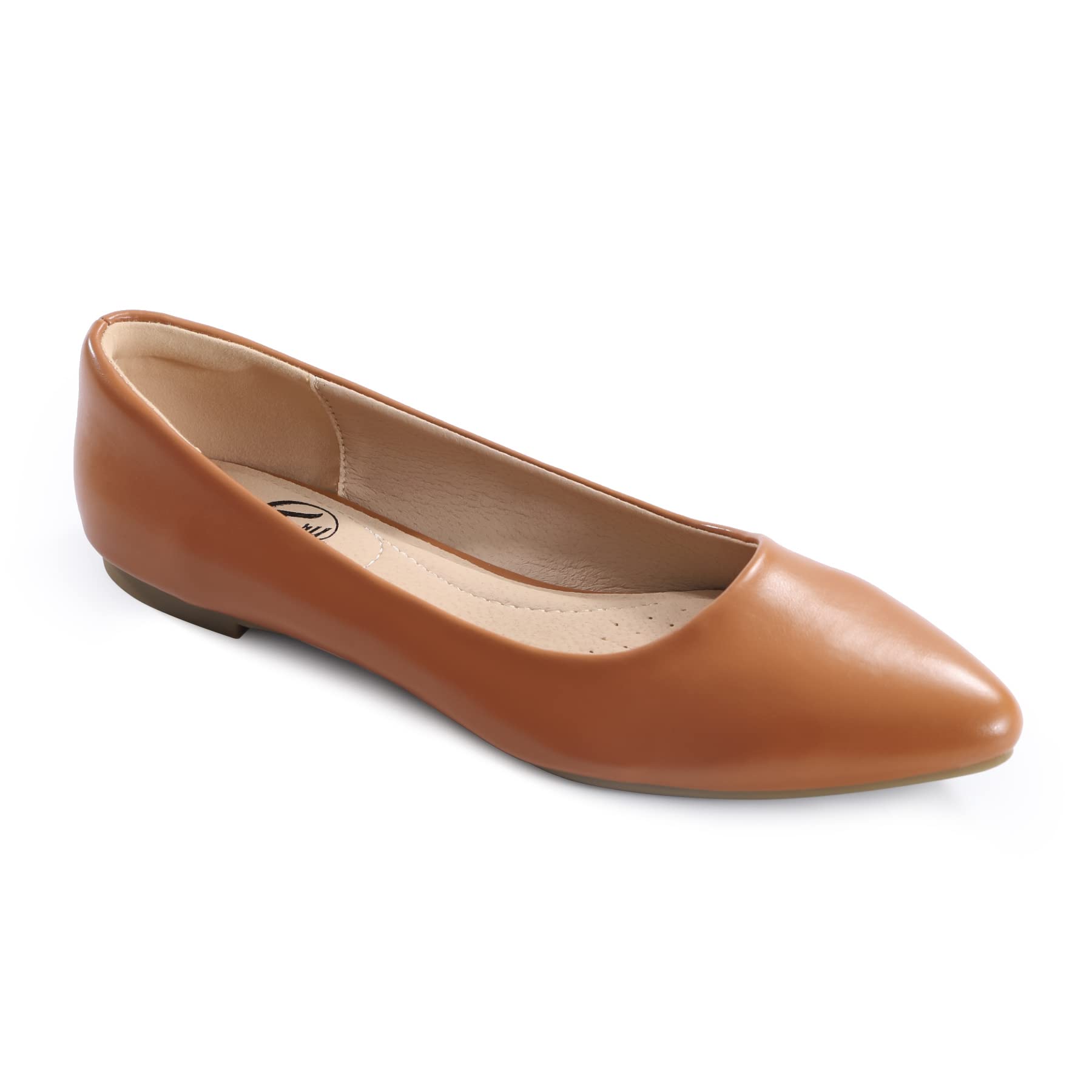 Trary Women's Classic Pointed Toe Slip on Ballet Flat Shoes