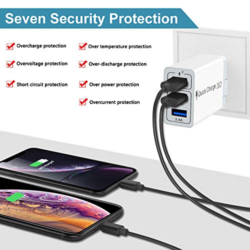 Fast Wall Charger QC 3.0 USB Quick Charge 3 Ports Tablet iPad Phone Charger Adapter Travel Plug Compatible iPhone X/Xs/XS Max/XR/8/8+/7P/7/6/5 Samsung S8/S7/S6/Edge/LG HTC - Image 7