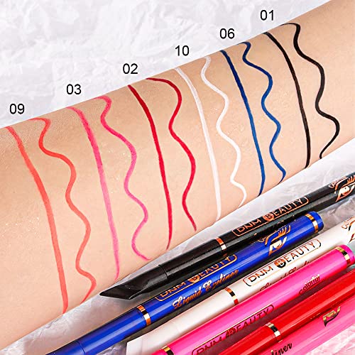 Evpct 3Pcs Black Royal Blue White Liquid Wing Eyeliner Stamp Eye Pencil Makeup Set Waterproof Colored Color Eye Liners Stamps Shapes Delineador De Ojos Contra El Agua Delineadores De Colores Para Ojos #TOP4