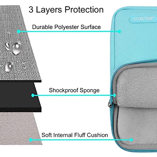 Image of MOSISO Laptop Case 13.3 inch, 13-13.3 inch Laptop Sleeve Compatible with MacBook Air /Pro 13 /Pro 14 M5 M4 M3 M2 M1, HP Dell ASUS Lenovo,Polyester Vertical Computer Sleeve Bag with Pocket, Turquoise