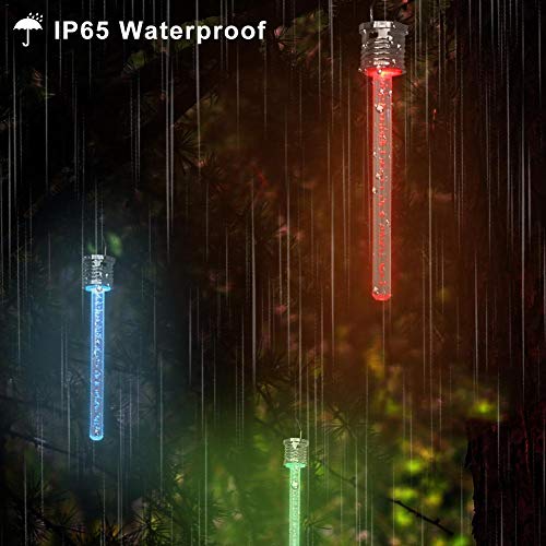 Lizhoumil 4 Pieces Solar Hanging Light,Acrylic Bubble Tube Light With Handle,Rgb 7 Color Changing Garden Lights For Christmas Tree Party Yard Garden Patio Courtyard Fences Pathway Walkway Decoration #TOP1