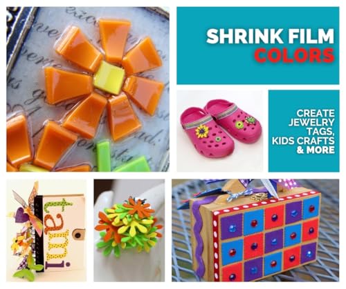 Image of Grafix Shrink Film - Assorted Bright Opaque Colors 8.5 inchx11 inch Sheets, Design Your Art and Shrink It to Create Jewelry, Embellishments, Paper Crafts, Gift Tags, Ornaments and More, Pack of 18