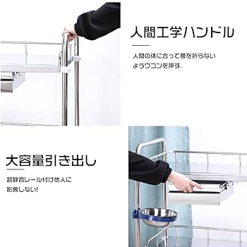❤️1品限り❤️Tappros 医療用ワゴン キャスター付き 2段 耐荷重200kg Amazon.co.jp: Tappros 医療用ワゴン クリニックワゴン 回診車