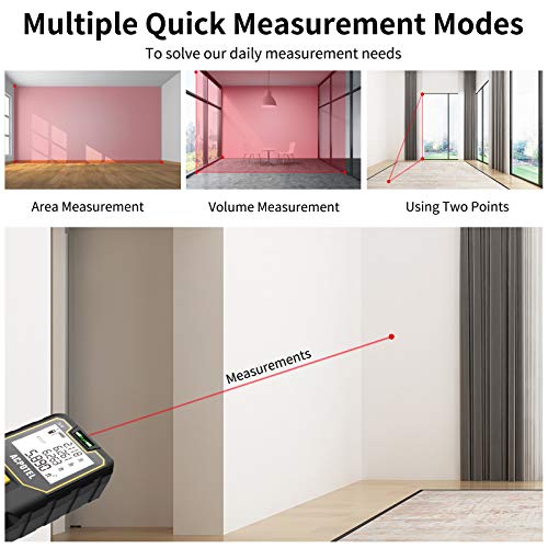 Laser Measure, ACPOTEL Super Cost-Effective 165 ft Laser Tape Measure - 2 Bubble Levels, Laser Distance Meter with Mute Function/Backlit LCD Screen/Pythagorean/Distance/Area/Volume Mode - Thumbnail 6