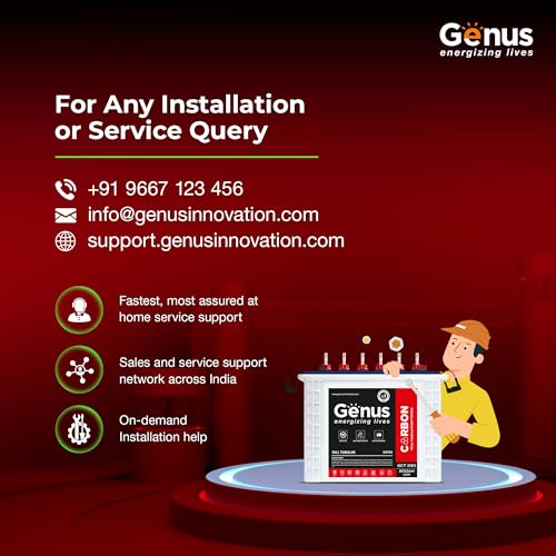Image of Genus GCT230 200 Ah Hi-Tech Tall Tubular Inverter Battery with 48 Months Long Warranty for Home & Office