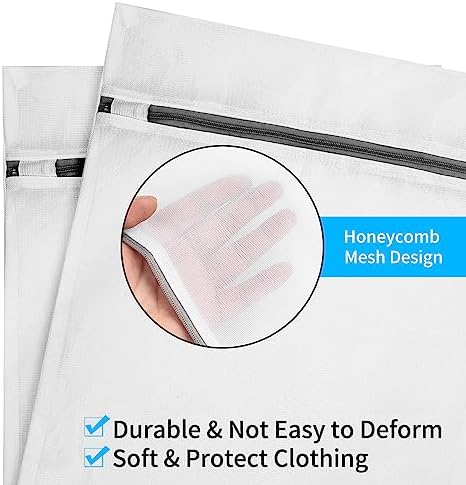 Set of 3 Laundry Net for Washing Machines, Laundry Bags, Laundry Nets with Zip, Laundry Bag for Washing Machines, Blouses, Bras, Underwear, Bedding, Coats, Textiles, 50 x 60 cm - View 5