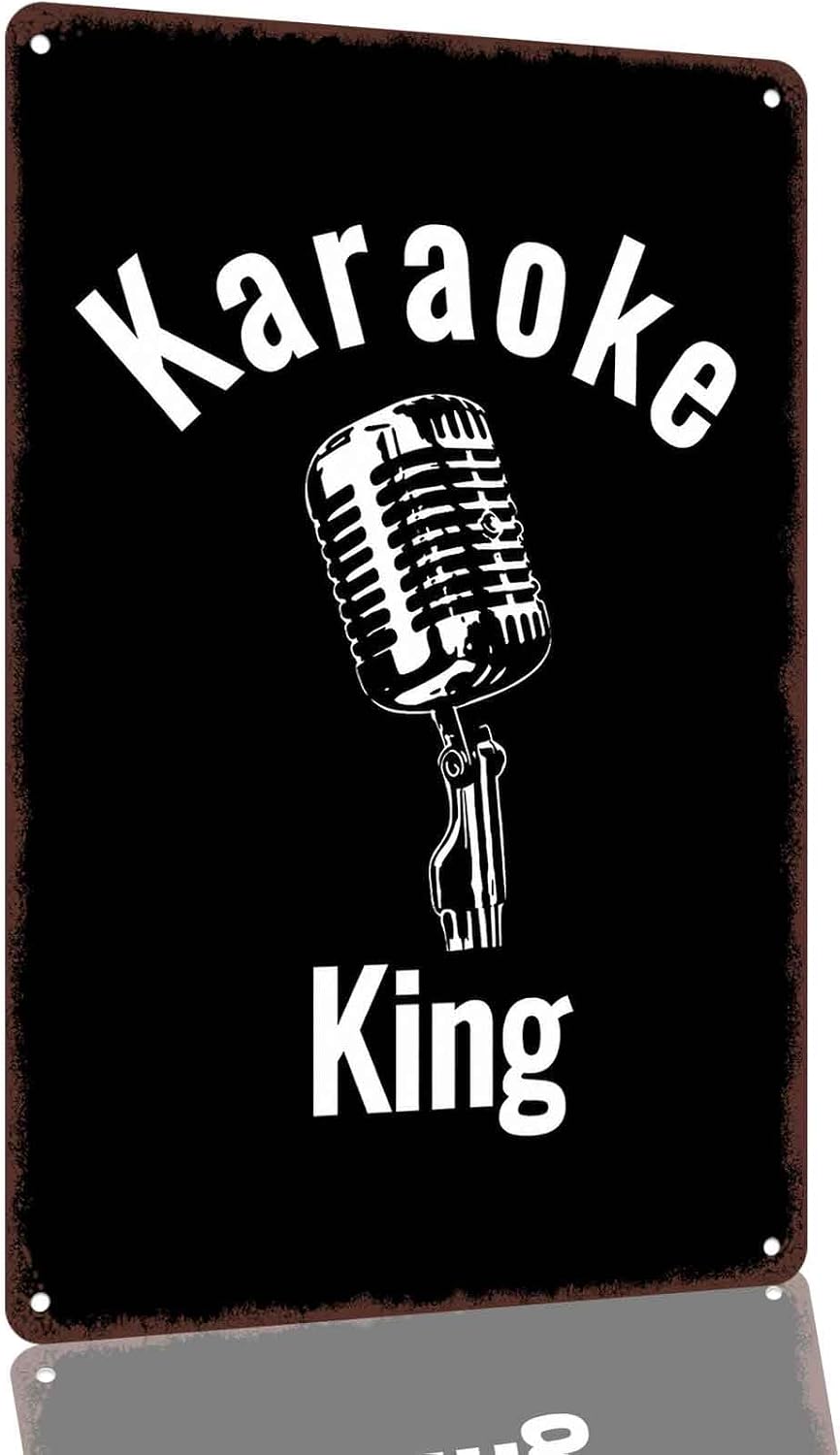 Karaoke King 8 x 12 Inch Aluminum Metal Sign