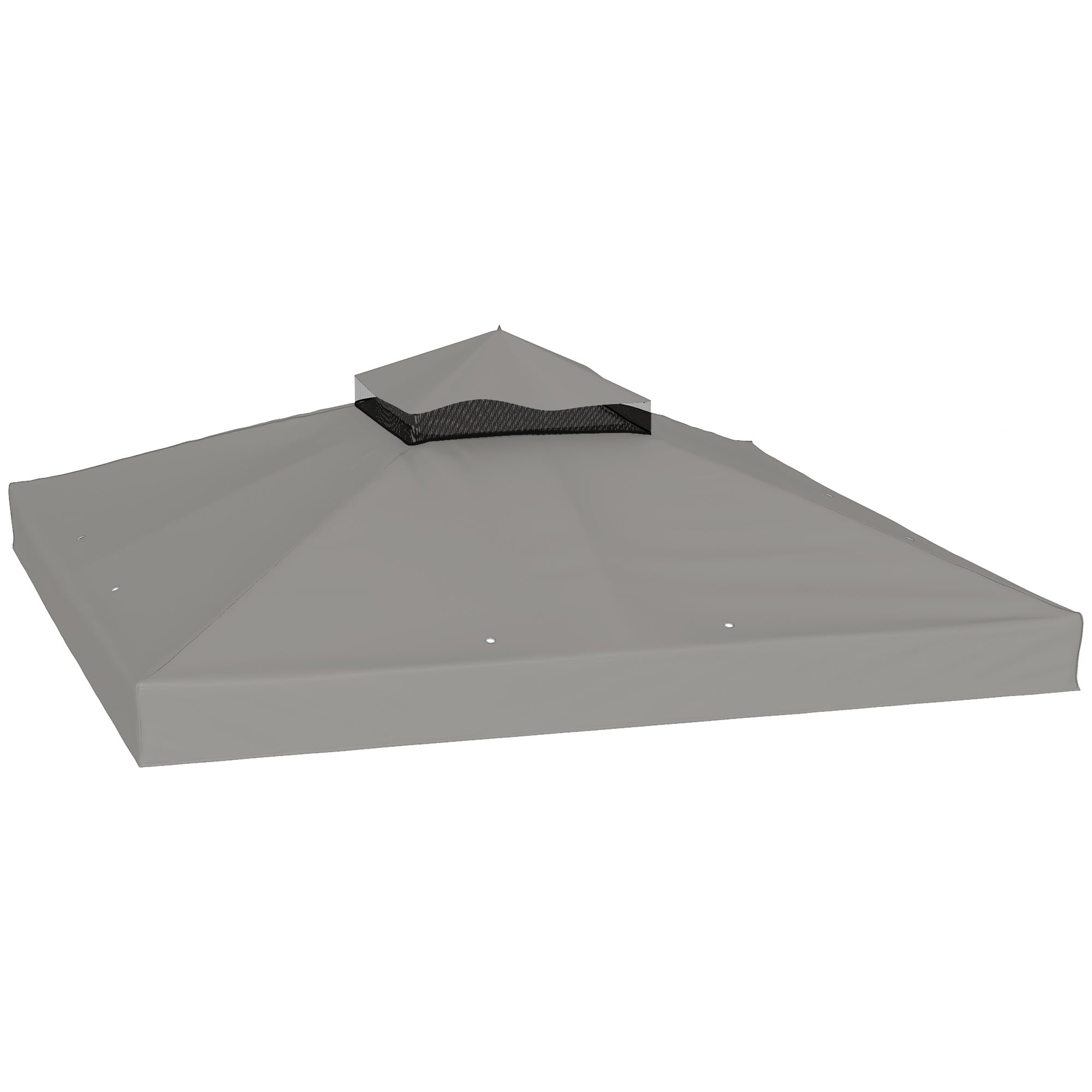 Outsunny Toile pour Tonnelle 3 x 3 m Rechange 2 Niveaux PVC Gris