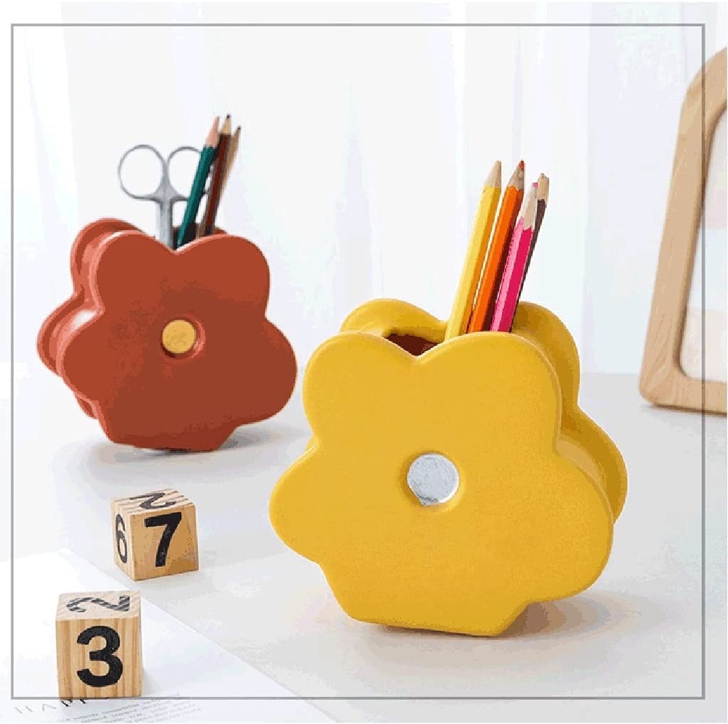 Uchwyt pióra, organizator biurka, organizator biurka, uchwyt na pensje Ceramiczny uchwyt na pióro Śliczny uchwyt do makijażu pędzla makijażowy Multifunkcjonalne domowe magazynowanie pudełko Kształt Ks