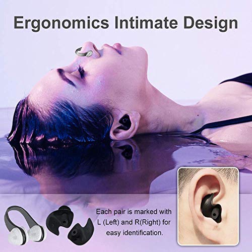SYOSIN Swimming Ear Plugs Nose Clips, 3 Pairs Professional Waterproof Reusable Silicone Earplugs Nose Clips Nose Protector for Swimming Showering Surfing Snorkeling and Other Adults Water Sports - Thumbnail 3