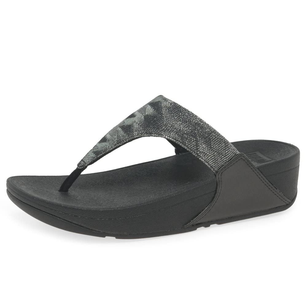 FitFlopLulu Glitz Toe Post womens Wedge Sandal