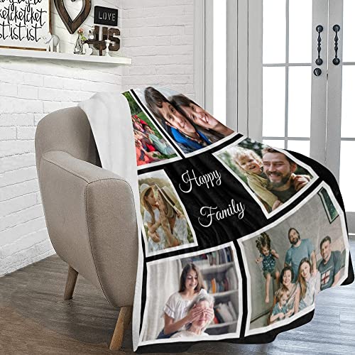 Huglazy Customized Blankets With Photos Custom Blanket Family Picture Upload Personalized Sherpa Blanket Adults Customize Blanket Birthday Customizable For Dad Mom Nana Kids Dogs Friends #TOP4