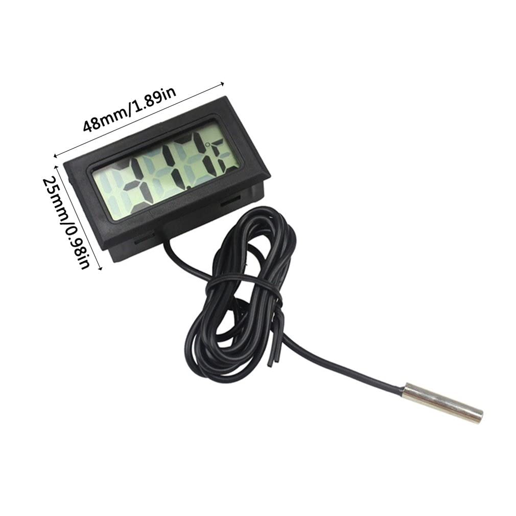 Termometro digitale LCD da 5 pezzi con monitor della temperatura e sonda esterna per frigorifero, congelatore, frigorifero, acquario - nero