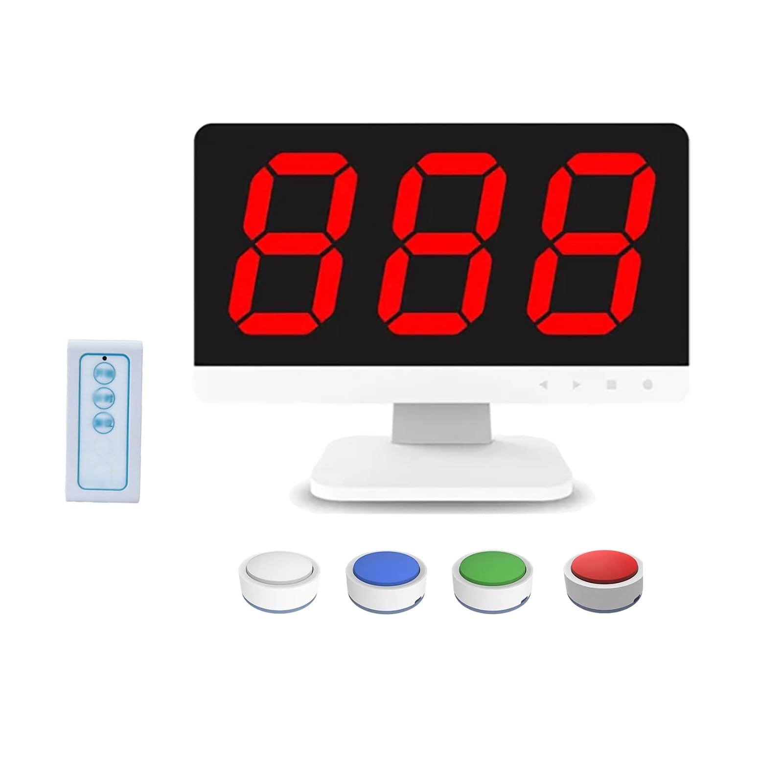 Sistema de zumbador inalámbrico para juegos de preguntas con control remoto, incluye monitor y múltiples zumbadores, 3 modos de respuesta, perfecto para fiestas familiares y programas de juegos
