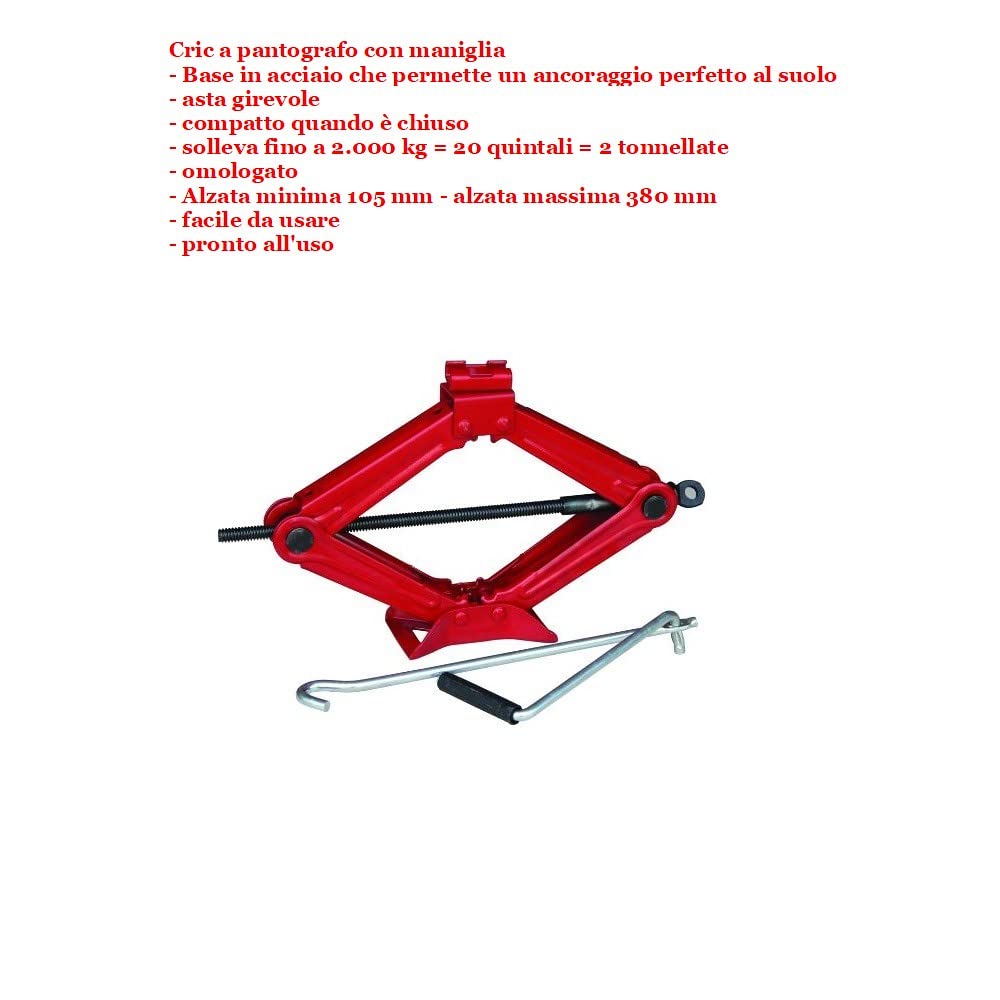 Compatible con Ford S-MAX Kit Emergencia Coche Gato DE PANTÓGRAFO con Base DE Acero Y Llave GIRATORIA+Llave EN Cruz para Tornillos+TRIÁNGULO DE Emergencia Fluo