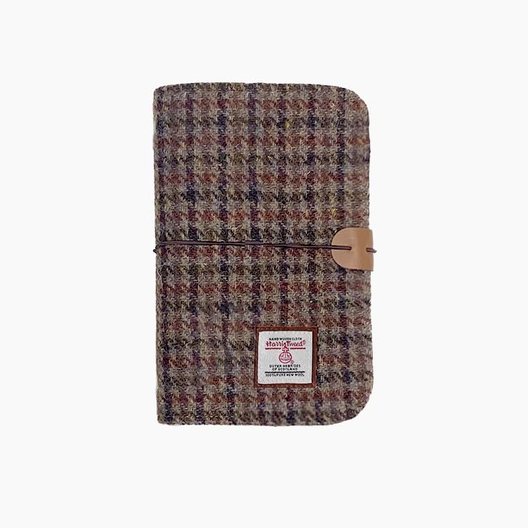 TAILORMAP Harris Tweed A6 Notebook Binder,Wool Fabric Refillable A6 Binder,6 Ring planner with A6 Refill Papers,Pen Loop A6 Size Notebook Journals for Writing (No.636)