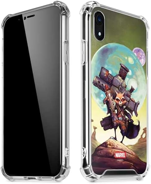 Skinit Clear Phone Case Compatible with iPhone XR - Officially Licensed Marvel Rocket Raccoon Rocket Ride Design