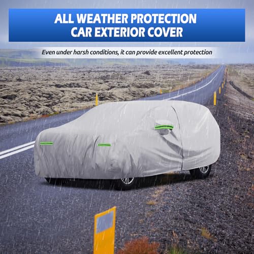 Image of Car Cover Fit for Chevrolet Chevy Traverse 2009-2026, Migaven Waterproof Full Exterior Cover Sun Rain Protection with Door Zipper and Cotton Lining