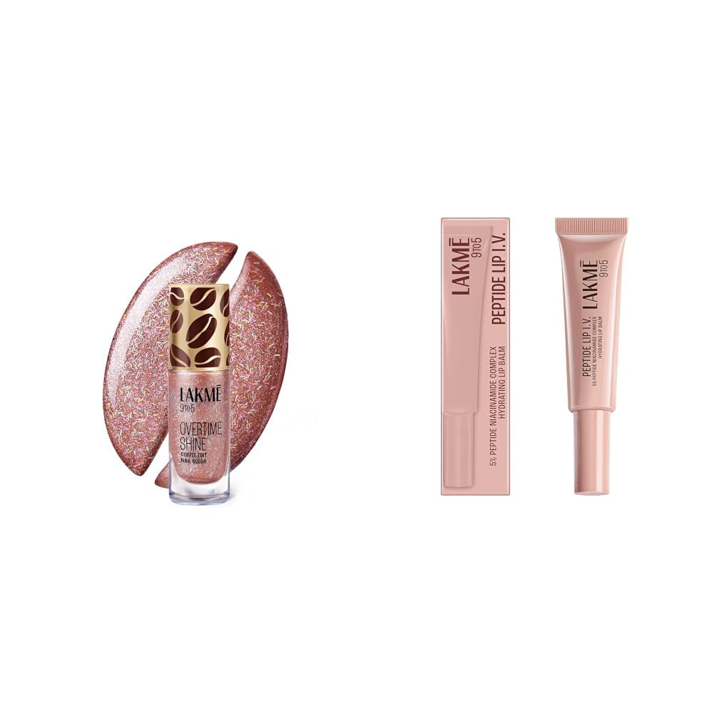 Lakme 9 to 5 Overtime Shine Nail Polish - Coffee Edit-15 Hazelnut Hug 6ml Lakme Peptide Lip IV with 5% Peptide-Niacinamide Complex, For Intense Hydration With A Serum-Like Texture-picture-46