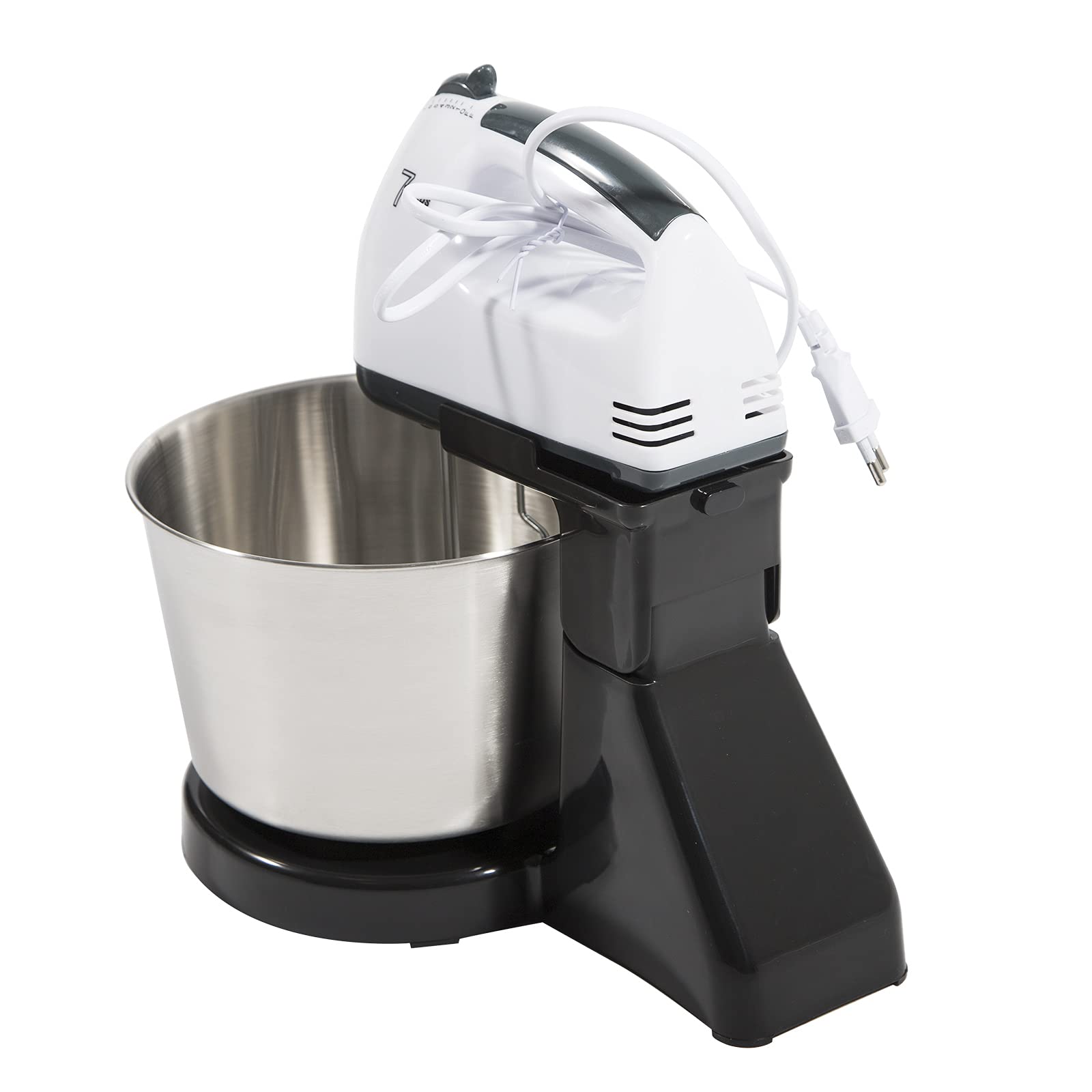 Robot da cucina, impastatrice a 7 velocità, frullatore per torte con 2 bacchette, in acciaio inox, 1,7 l, agitatore da cucina, per verdure, insalata, burro, pasta, panna, uova