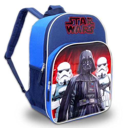 Mochila Star Wars para meninos – Pacote de mochila escolar Star Wars com Darth Vader 40,6 cm, garraf