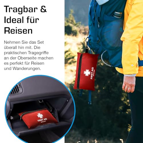 Active Era Premium Erste Hilfe Set - 120-teiliger Erste Hilfe Kasten - Notfall Ausrüstung inkl. CPR-Maske, Pflaster, Rettungsdecke für Zuhause, Reise oder als Erste Hilfe Set Outdoor - ISO 13485
