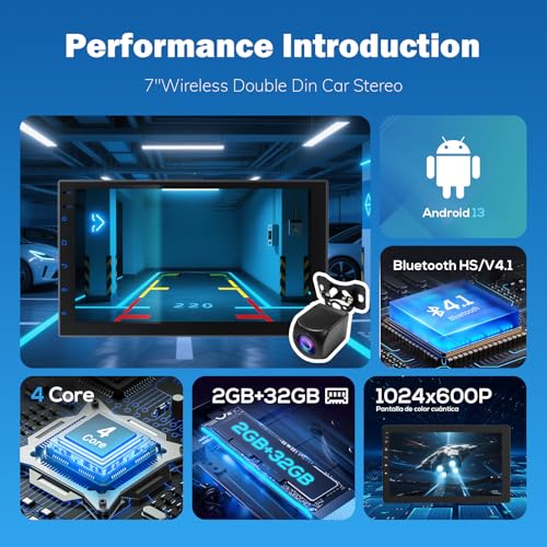Image of Haudio Double Din Car Radio with Wireless CarPlay & Android Auto, 7 inch HD Touchscreen Car Stereo with Mirror Link, Backup Camera, GPS Navigation, Bluetooth, Voice Control, SWC /FM /AM /RDS (2+32G)